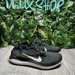 Nike Free RN Flyknit 2018 942839-001 Womens Sz  8.5 Black Athletic Running Shoes